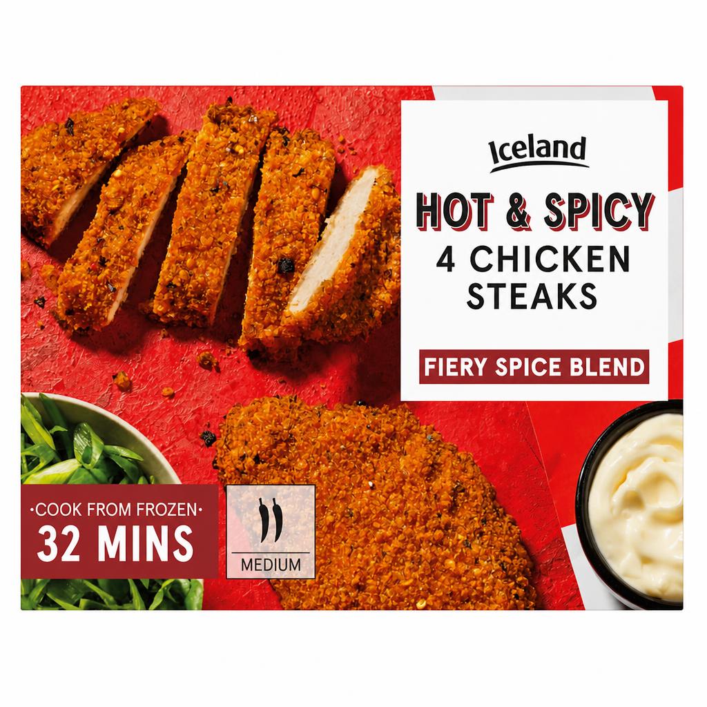 Tesco 4 Hot & Spicy Chicken Steaks 380G