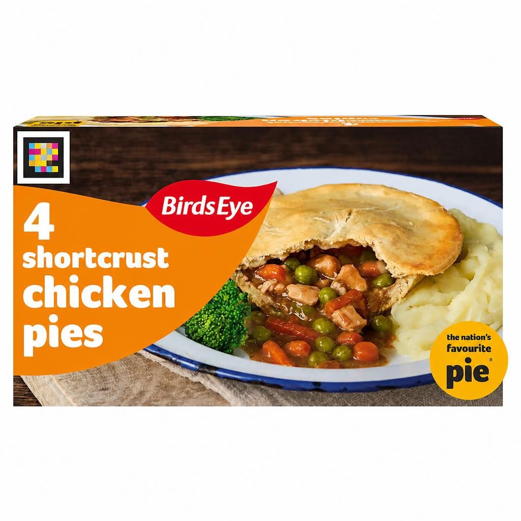 Birds Eye 4 Shortcrust Chicken Pies 620G