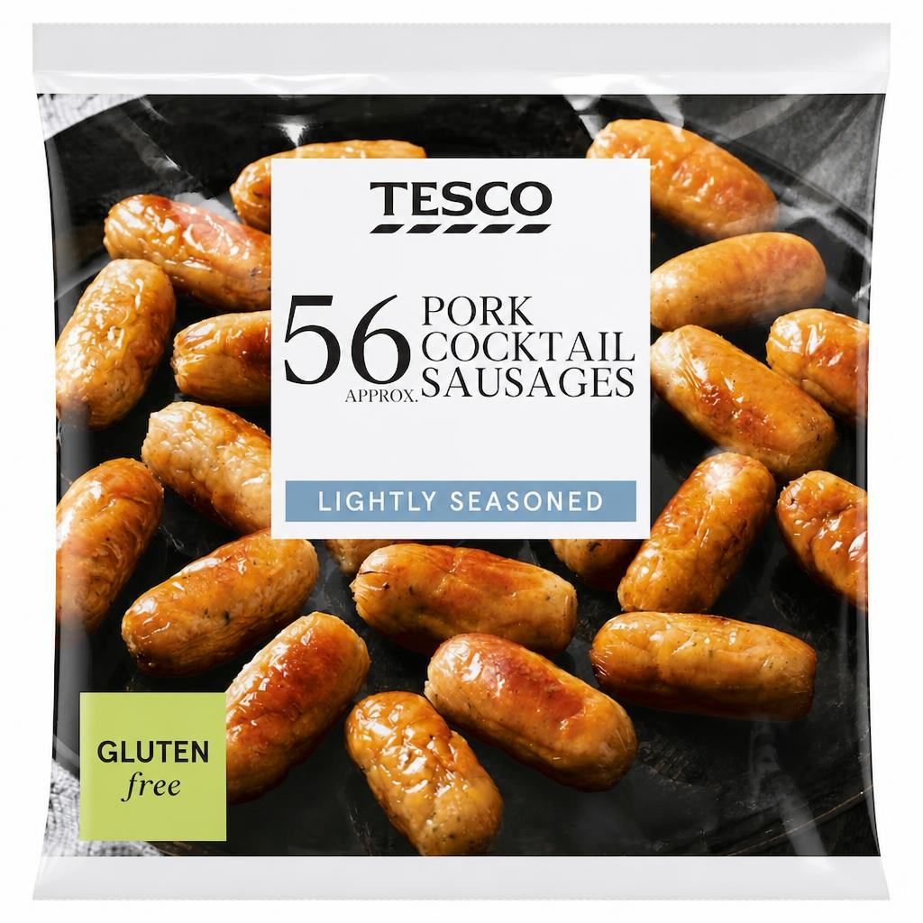 Tesco 56 Pork Cocktail Sausages 672G
