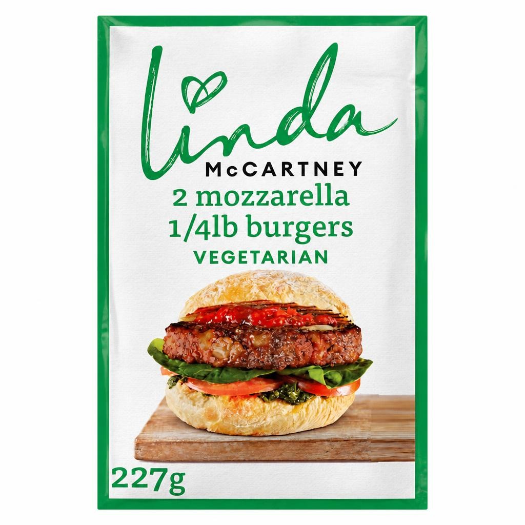 Linda Mccartney 2 Mozzarella Burgers 227G