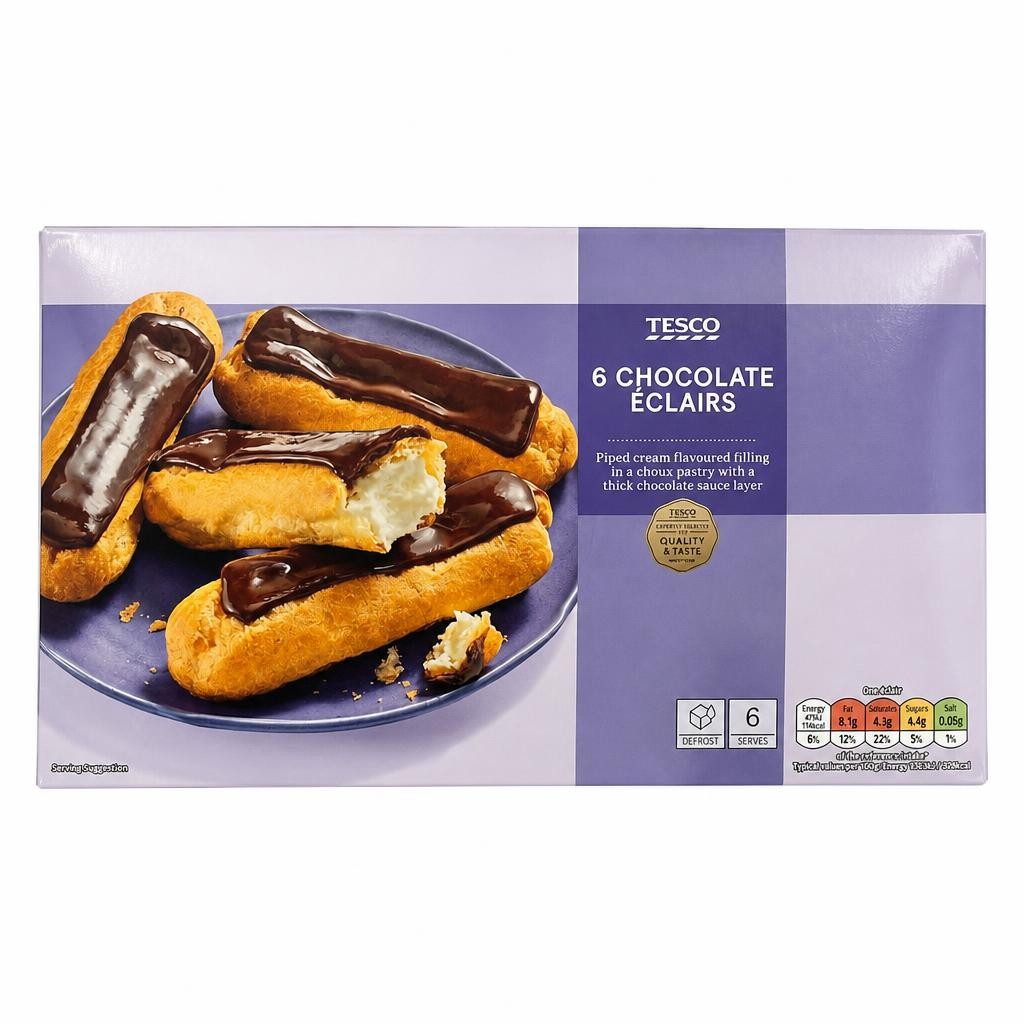 Tesco 6 Chocolate Eclairs 160G