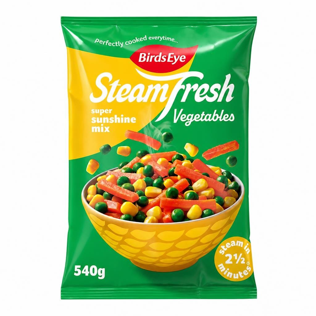 Birds Eye Steamfresh 4 Super Sunshine Mixed Vegetables Steam Bags 540g