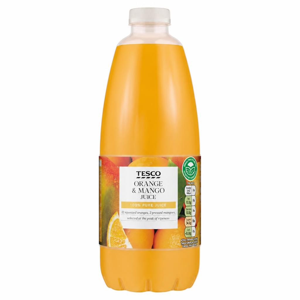 Tesco 100% Squeezed & Pressed Orange & Mango Juice 1 Litre