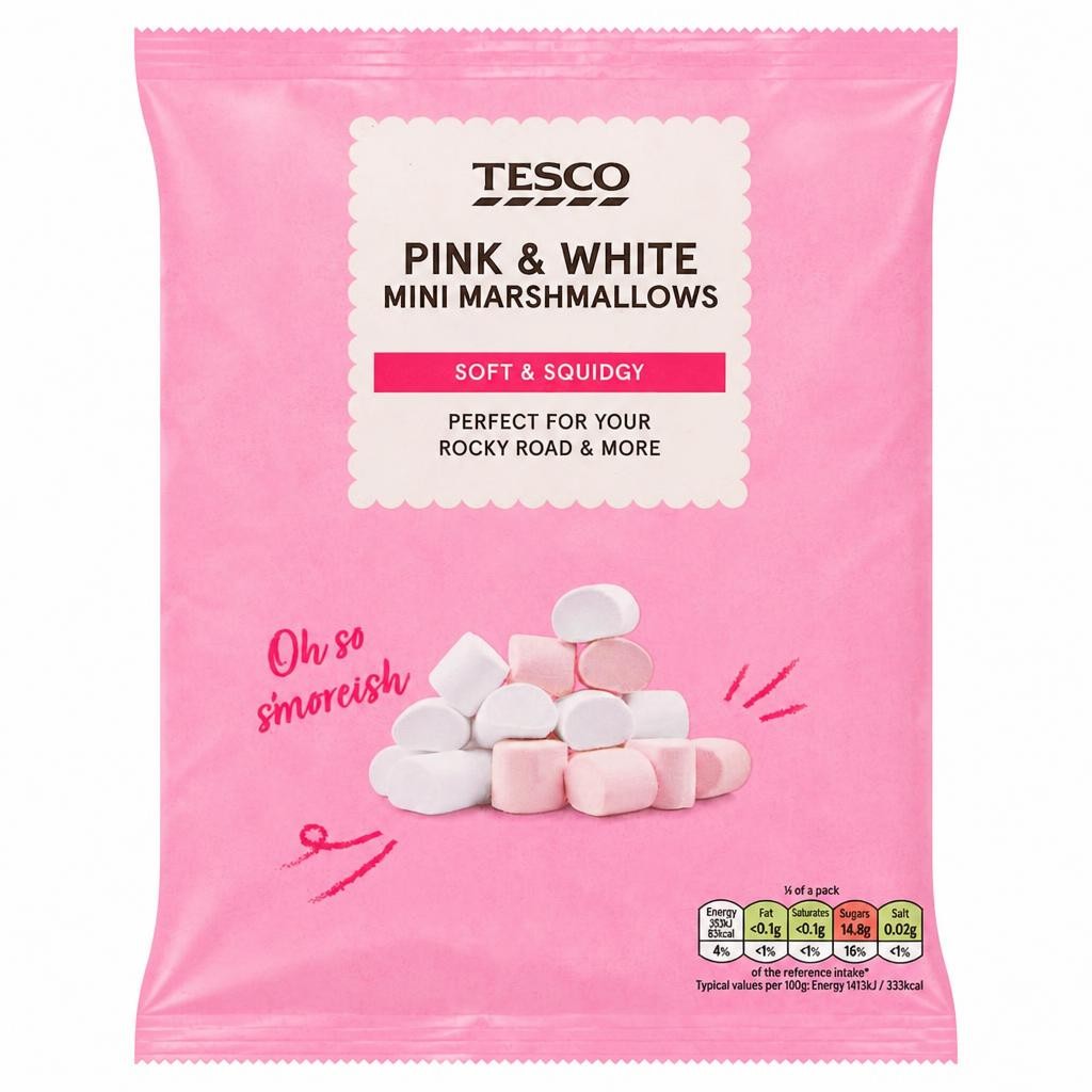 Tesco Pink & White Mini Marshmallows 100G