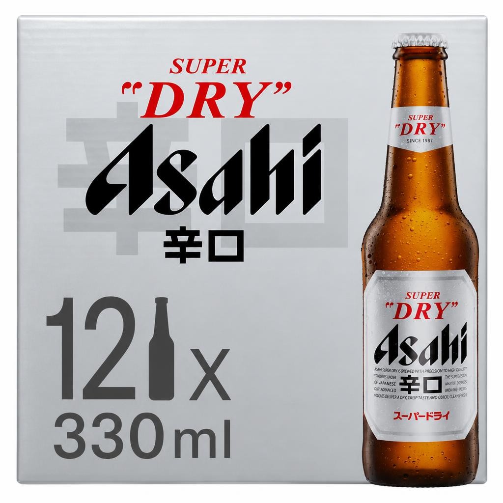 Asahi Super Dry Beer Lager Bottles 12x330ml