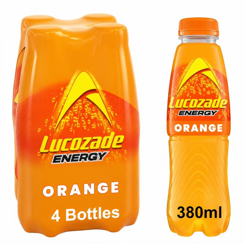 Lucozade Energy Drink Orange 4 x 380ml