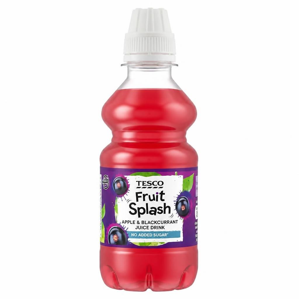 Tesco Fruit Splash No Added Sugar Apple & Blackcurrant Juice Drink 250Ml
