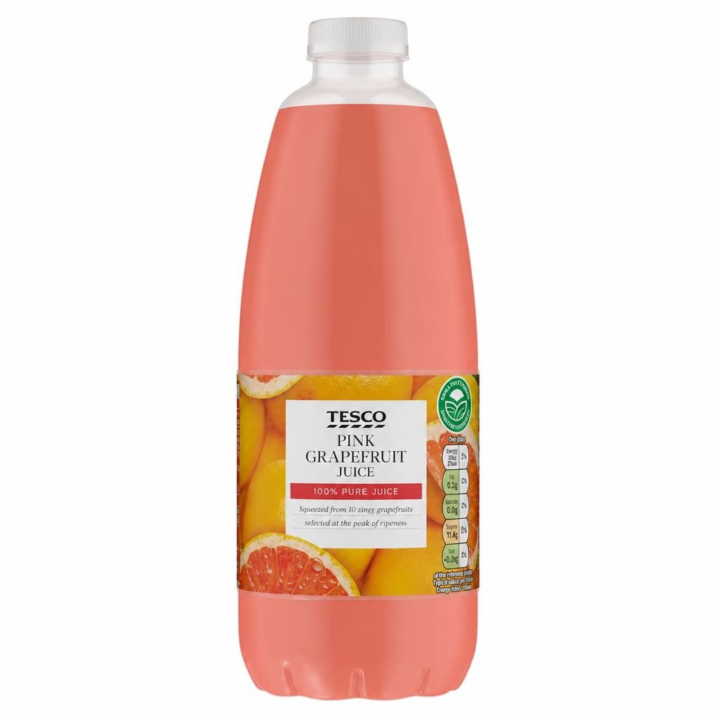 Tesco 100% Pure Squeezed Pink Grapefruit Juice 1 Litre