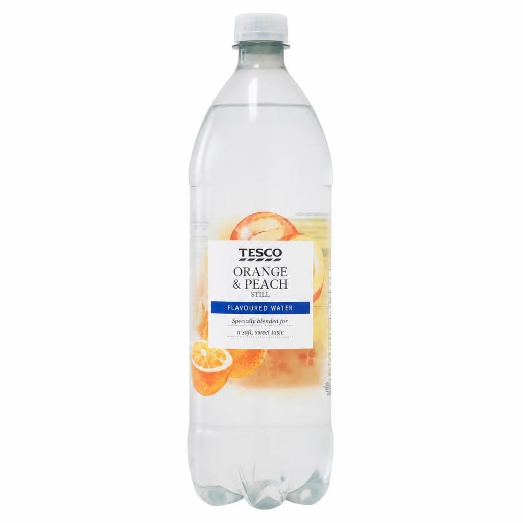 Tesco Orange & Peach Still Flavoured Water 1 Litre