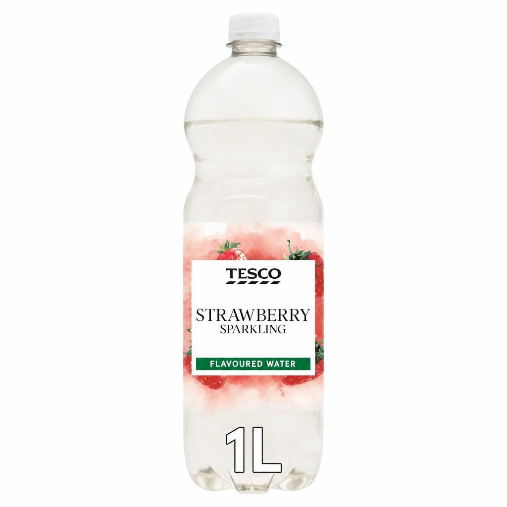 Tesco Sparkling Flavoured Water - Strawberry 1 Litre