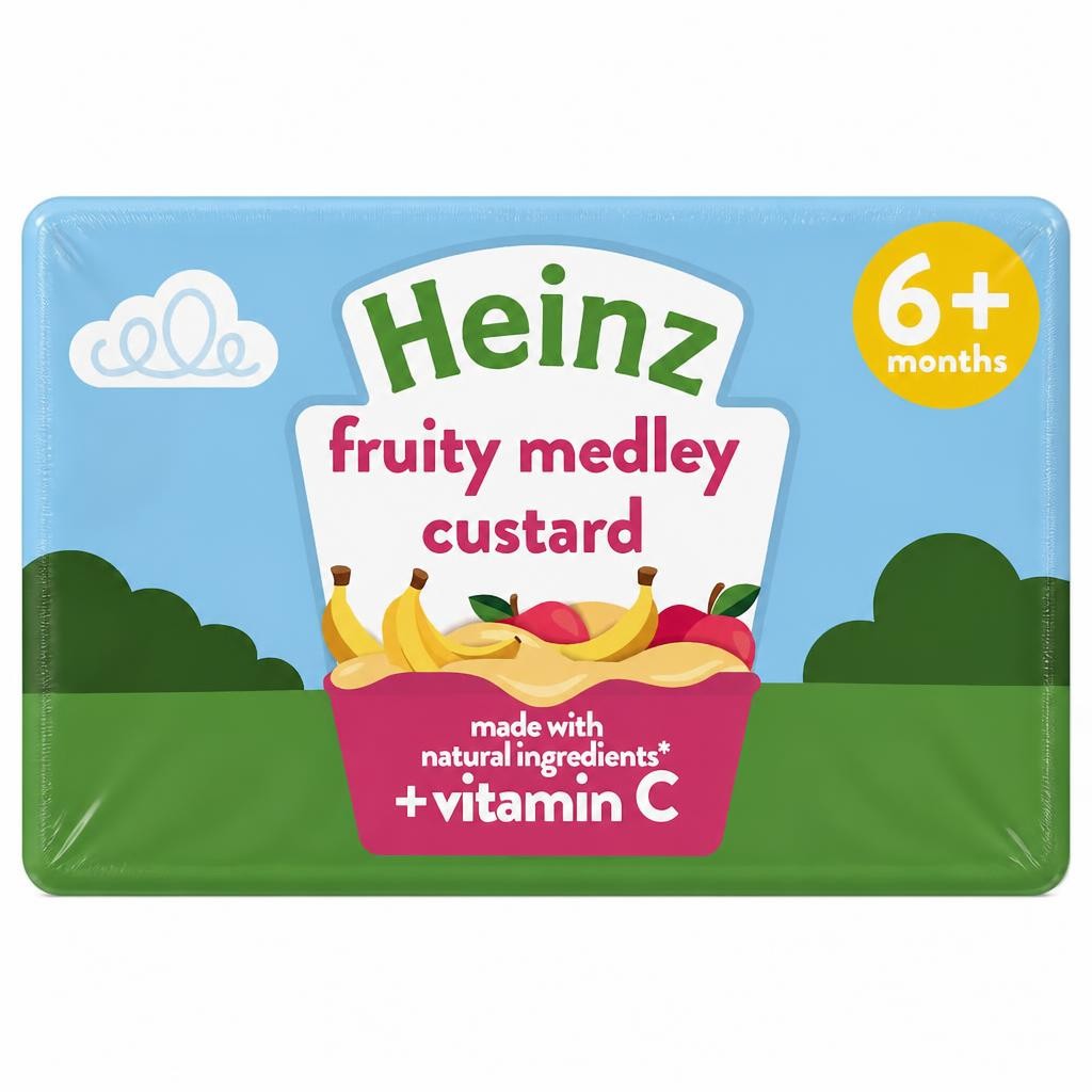 Heinz Fruity Medley Custard Baby Food Dessert Pots 4 x 100g