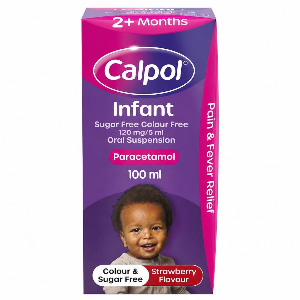 Calpol Infant Paracetamol Oral Suspension - Sugar Free Colour Free 2+ Months 100ml
