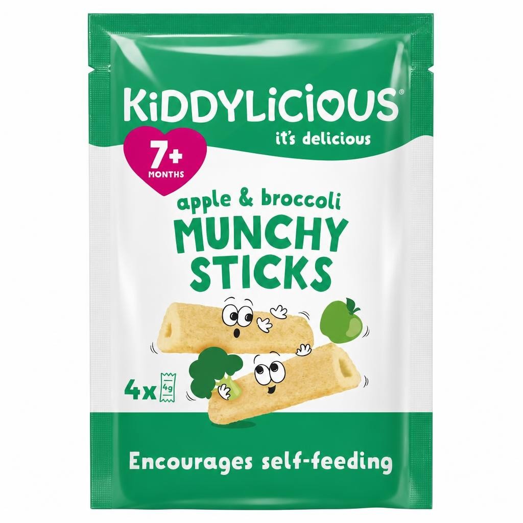 Kiddylicious Apple & Broccoli Munchy Sticks 4x4g