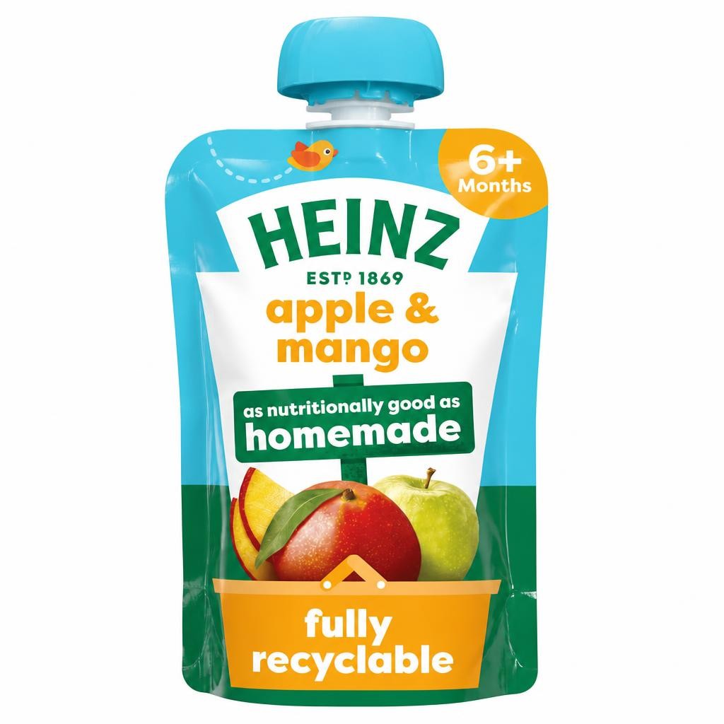 Heinz Apple & Mango Baby Food Fruit Puree Pouch 100g