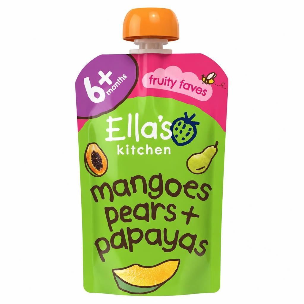 Ella's Kitchen Organic Mangoes, Pears and Papaya Baby Pouch 6+ Months 120g