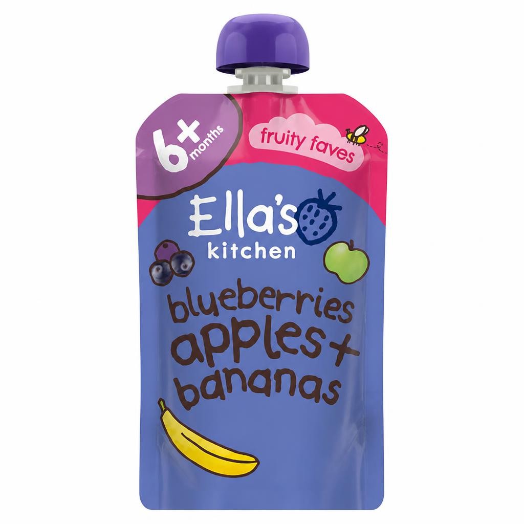 Ella's Kitchen Organic Bluberries, Apples, Bananas and Vanilla Baby Pouch 6+ Months 120g