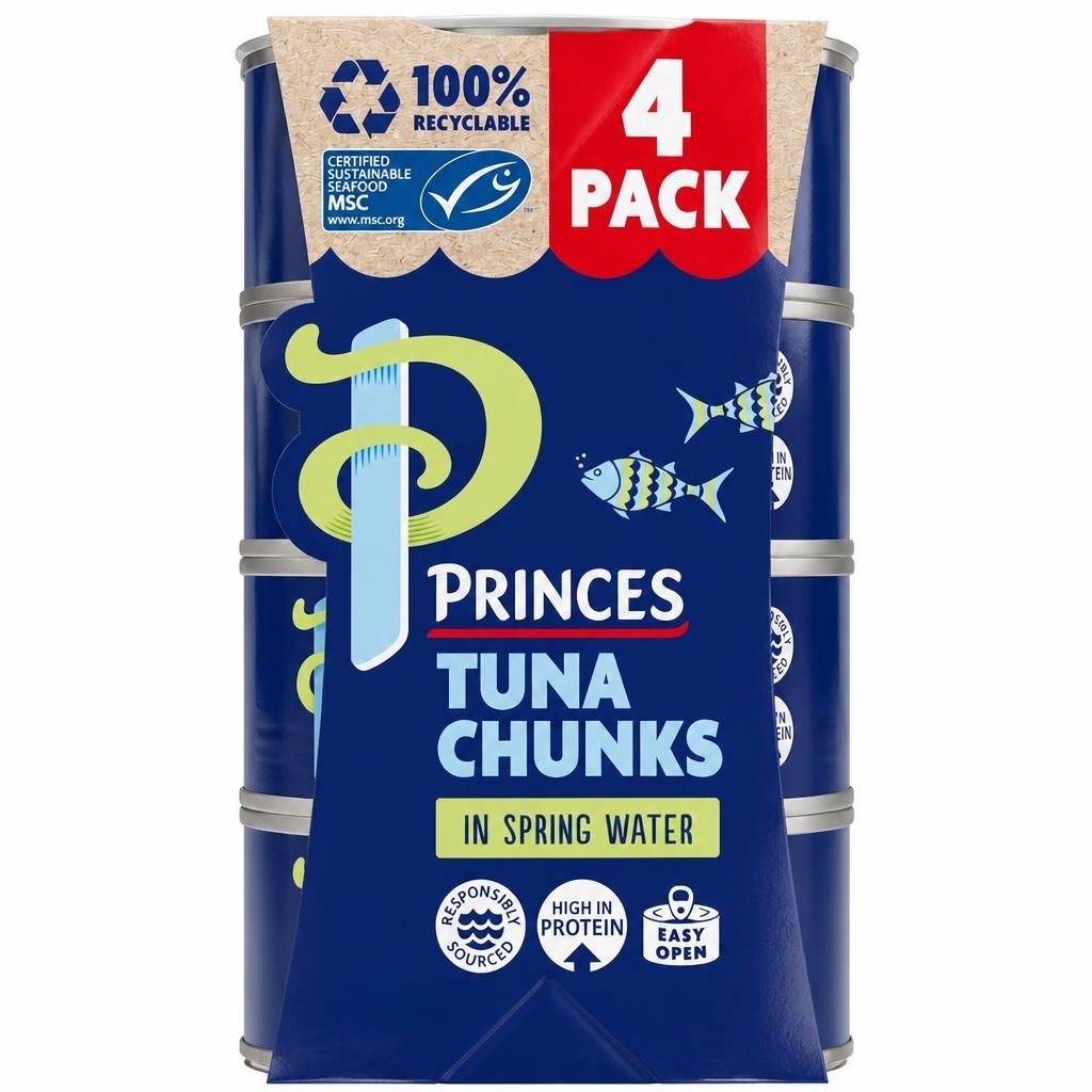 Princes Tuna Chunks In Spring Water 4X145g