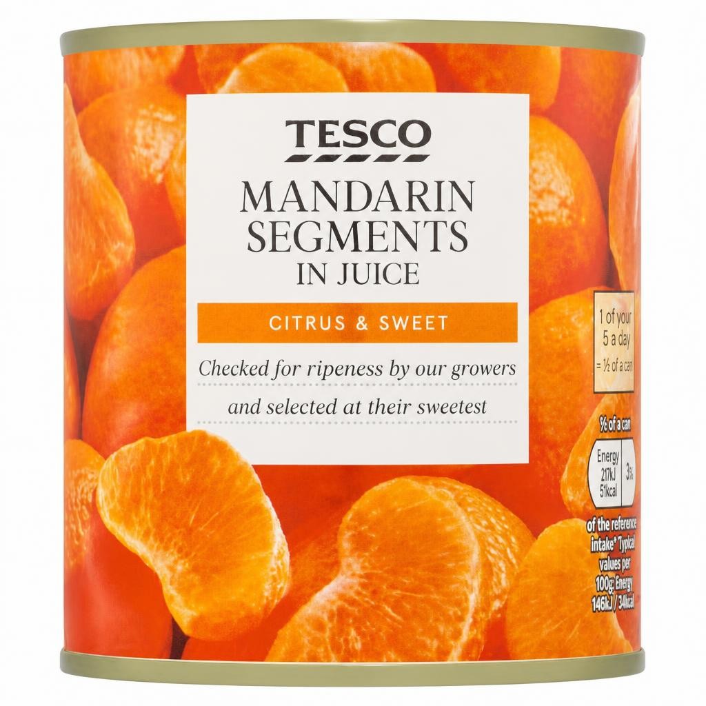 Tesco Mandarin Segments In Juice 298G
