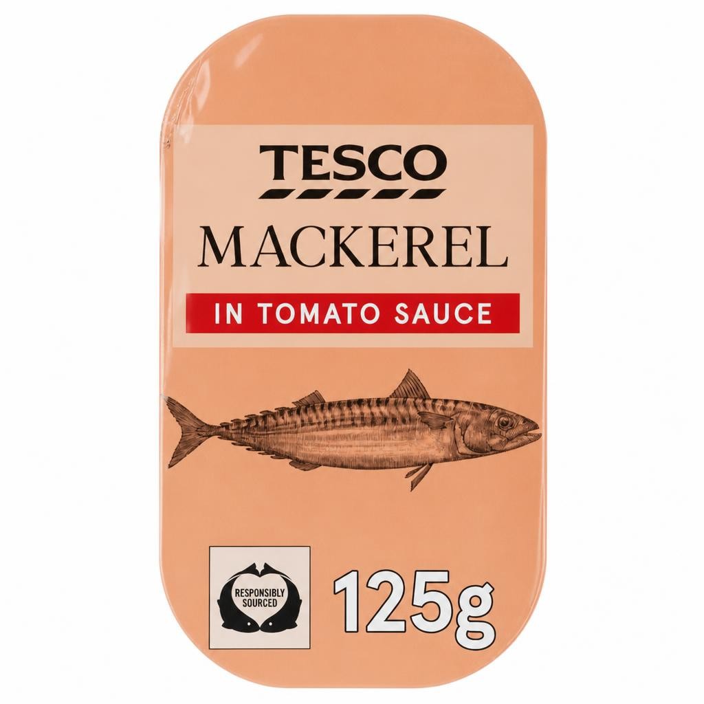Tesco Skinless Boneless Scottish Mackerel In Tomato Sauce 125G