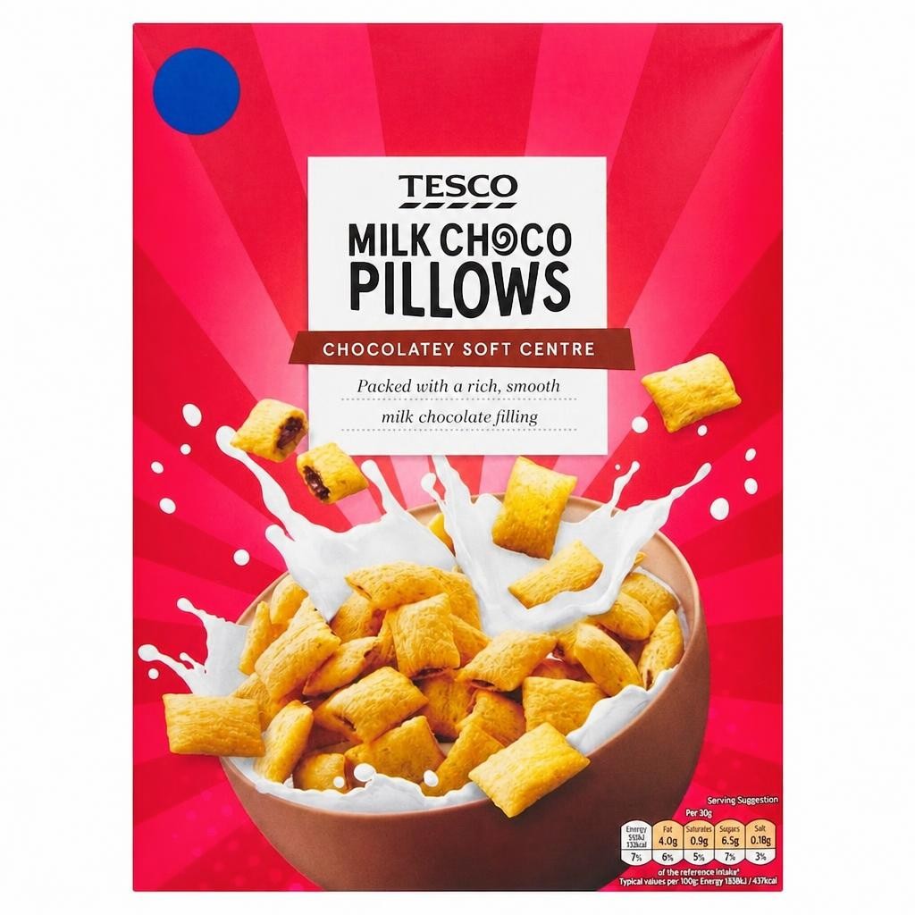 Tesco Milk Choco Pillows Cereal 375g