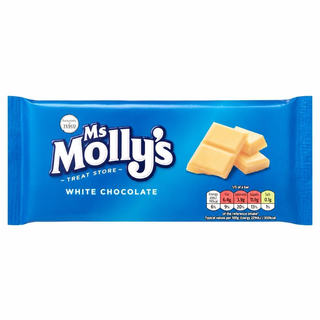 Ms Molly's White Chocolate Bar 100G