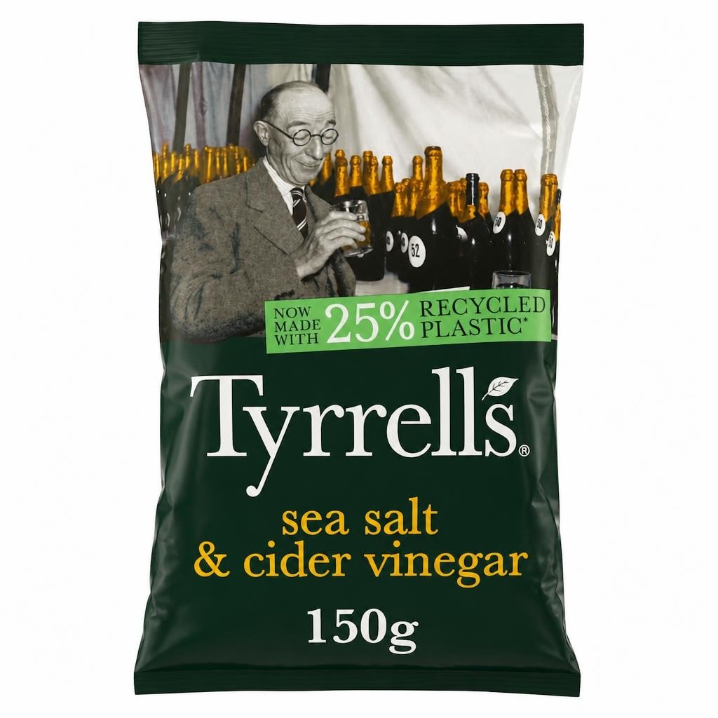 Tyrrells Sea Salt & Cider Vinegar Sharing Crisps 150g