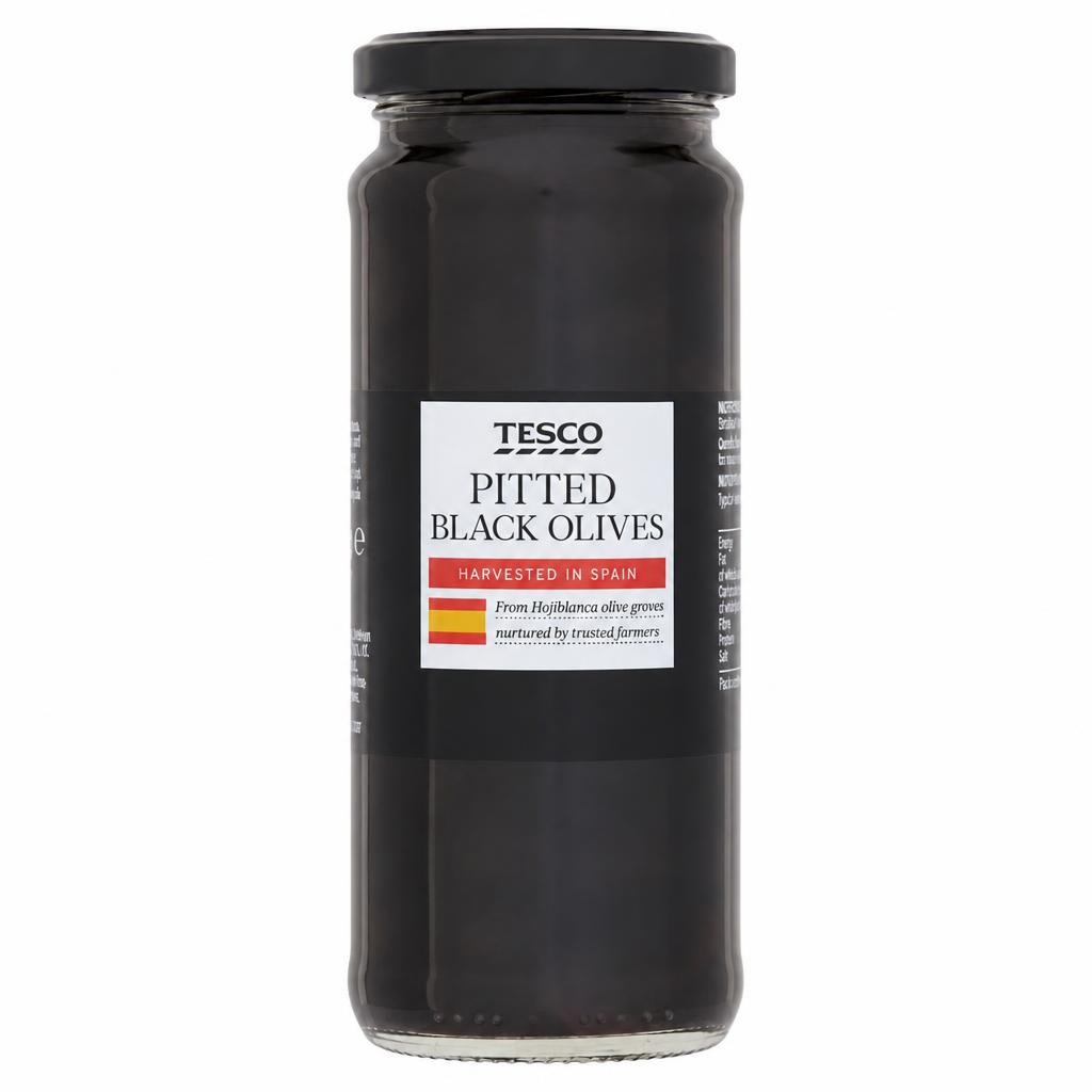 Tesco Pitted Black Olives 330G