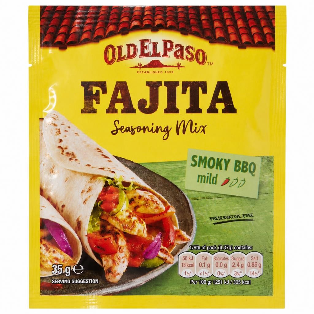 Old El Paso Smoky Bbq Fajita Seasoning Spice Mx 35G