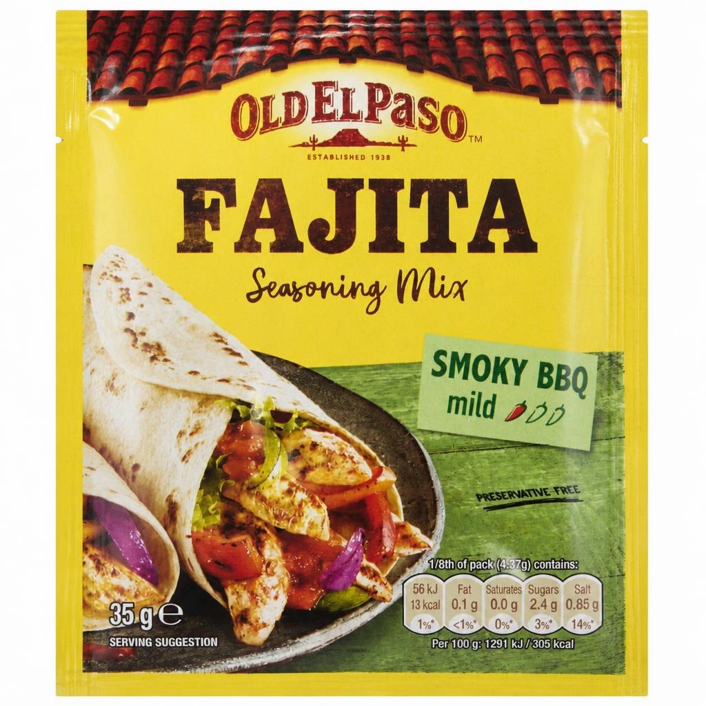 Old El Paso Smoky Bbq Fajita Seasoning Spice Mx 35G