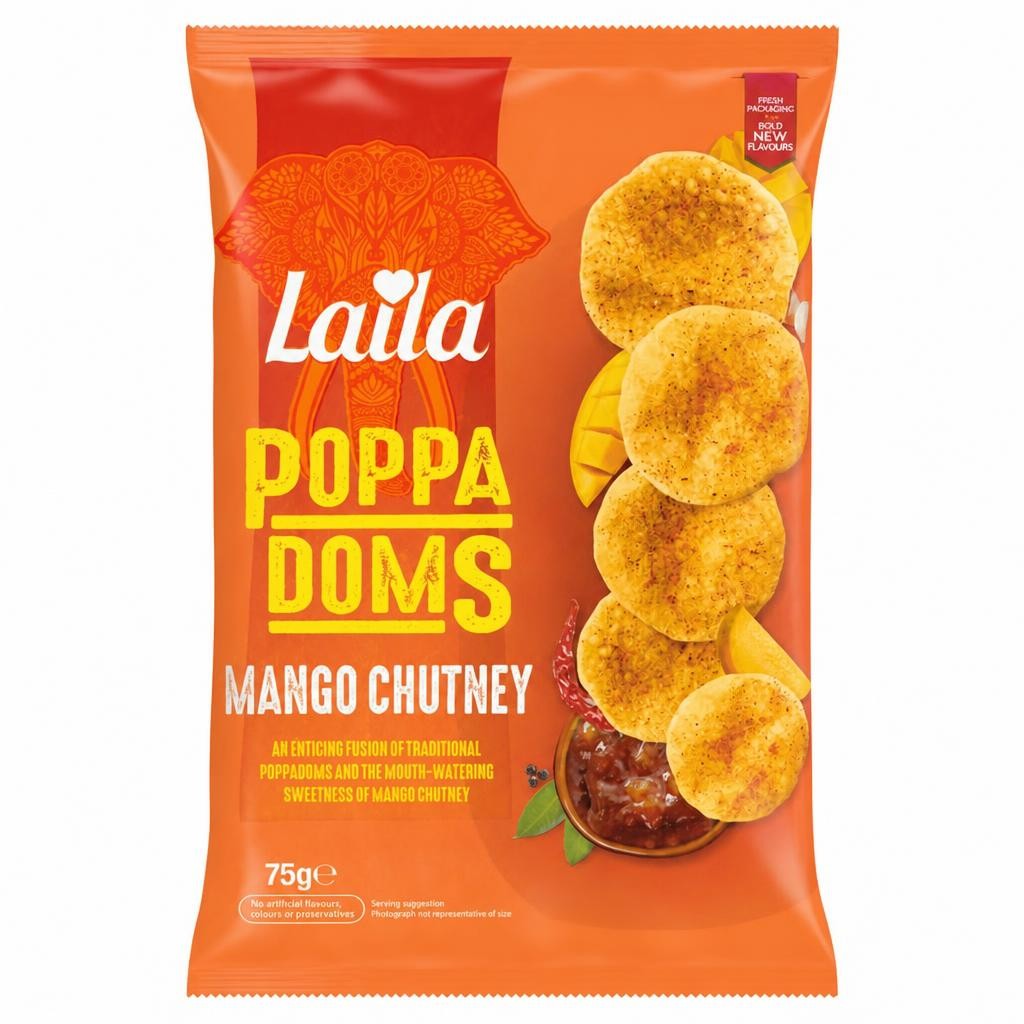 Laila Mini Poppadoms Mango Chutney 75g