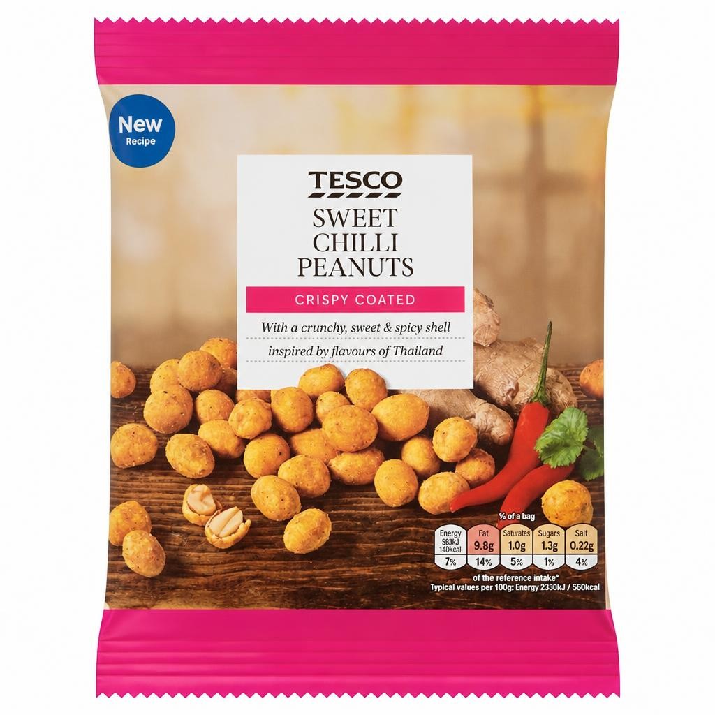 Tesco Crispy Coated Peanuts - Sweet Chilli 200g