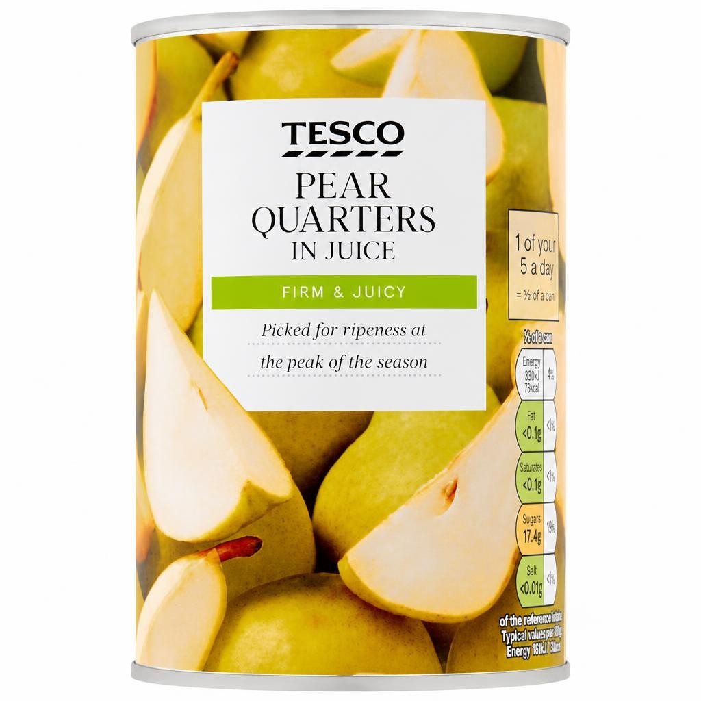 Tesco Pear Quarters in Juice 410g