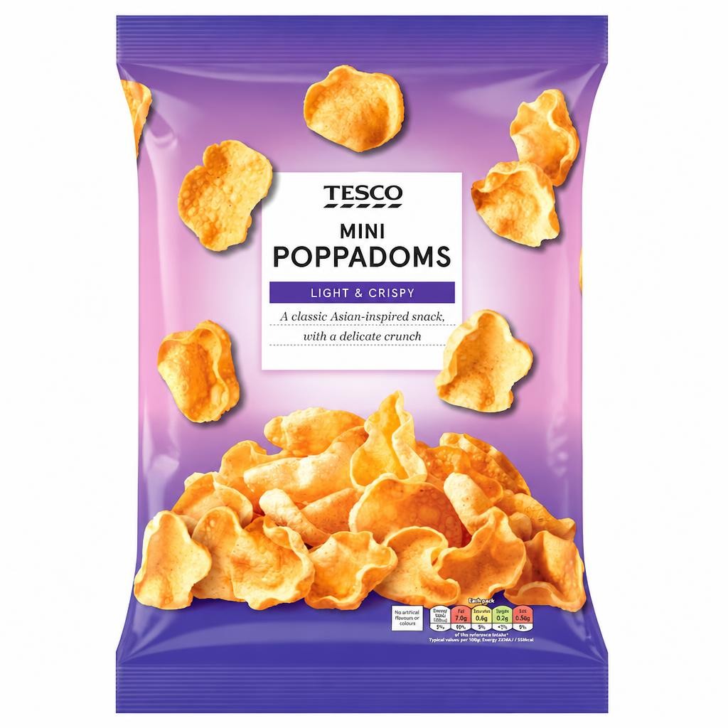 Tesco Mini Poppadom Snacks 70 G
