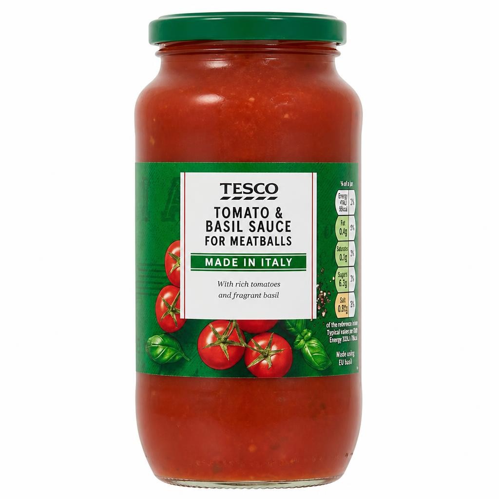 Tesco Tomato & Basil Sauce For Meatballs 500G