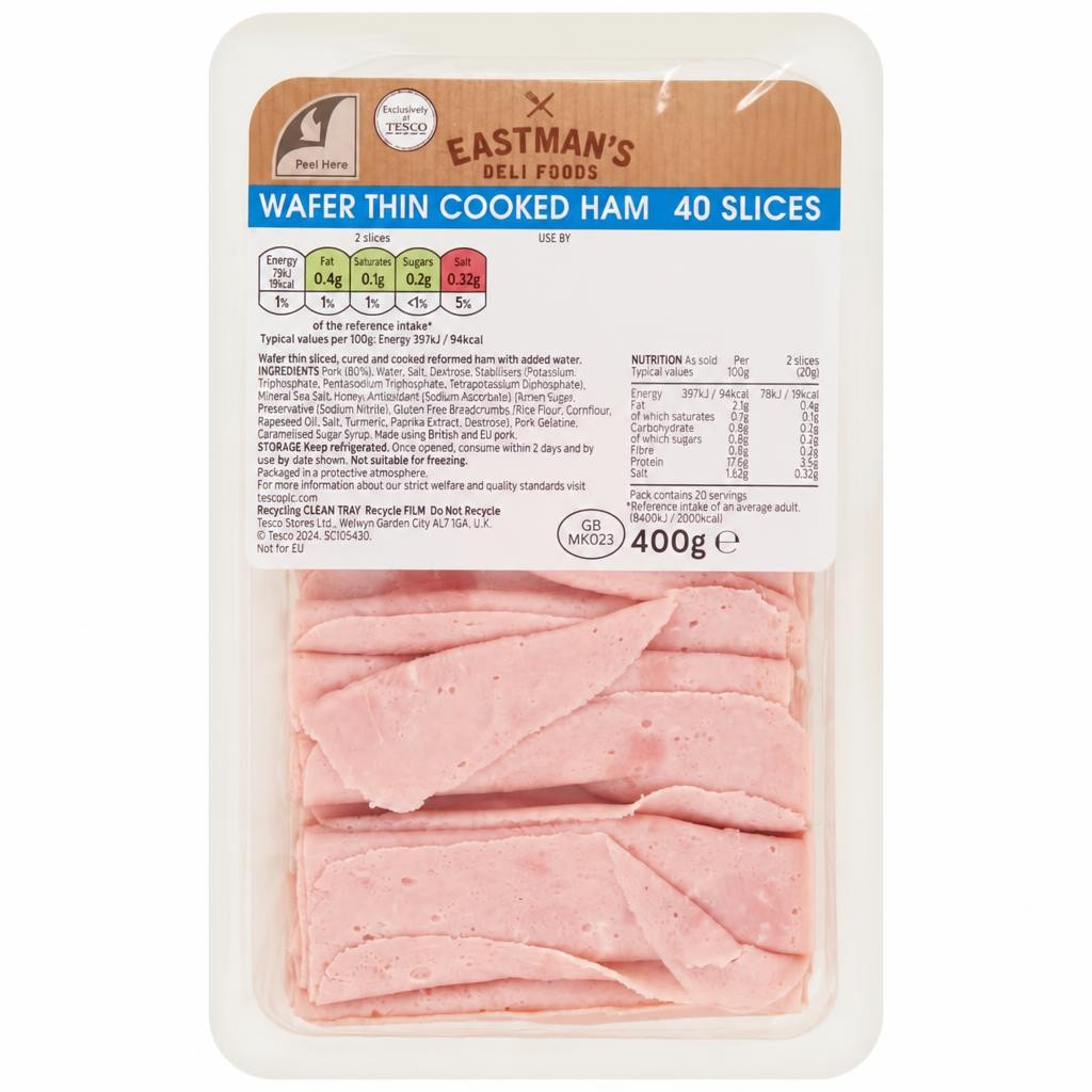 Eastmans Wafer Thin Cooked Ham Slices 400g