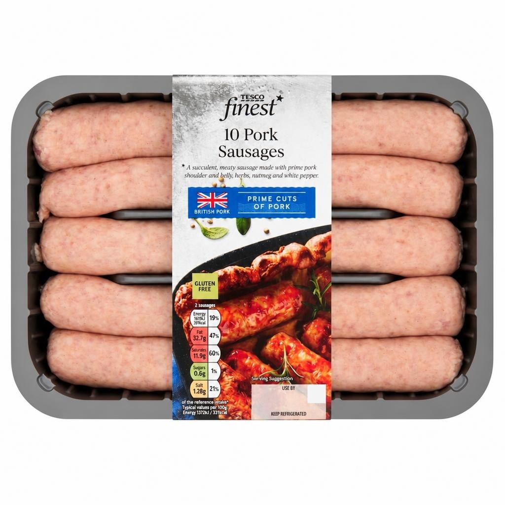 Tesco Finest 10 Traditional Pork Sausages 667G