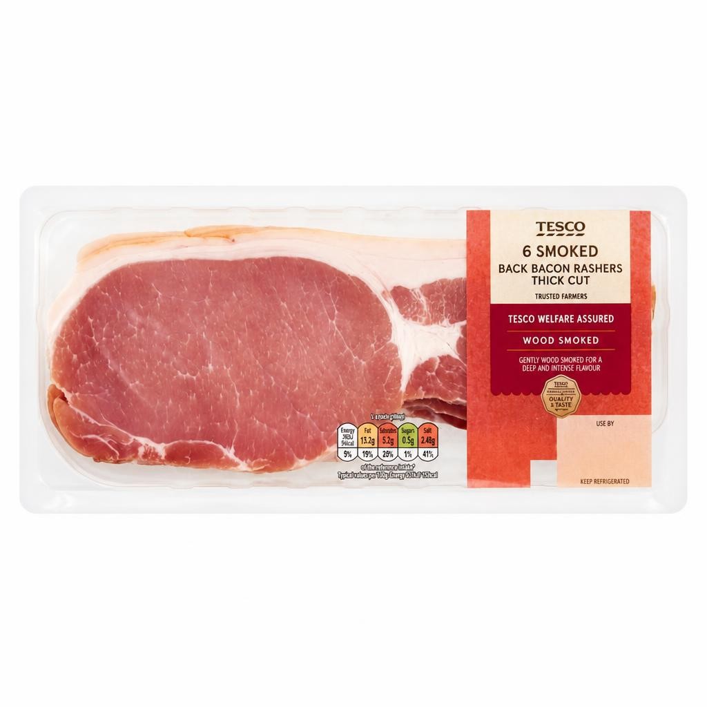 Tesco Smoked Thick Cut Back Bacon 300G