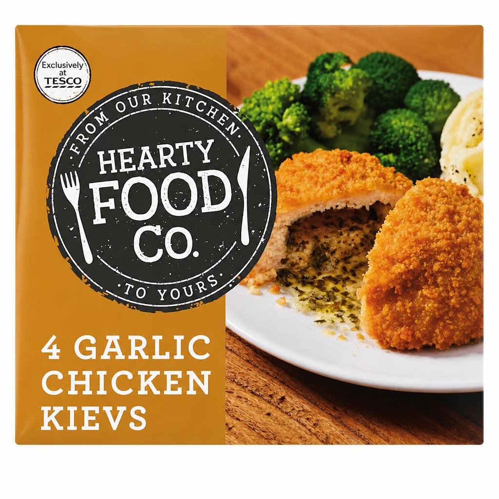 Hearty Food Co 4 Garlic Chicken Kievs 500G