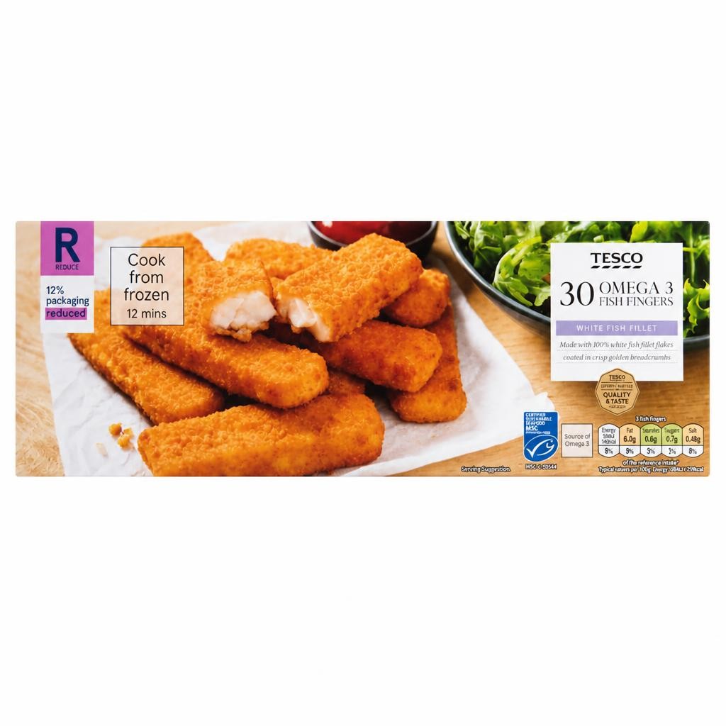 Tesco Omega 3 Fish Fingers 30 Pack 900g