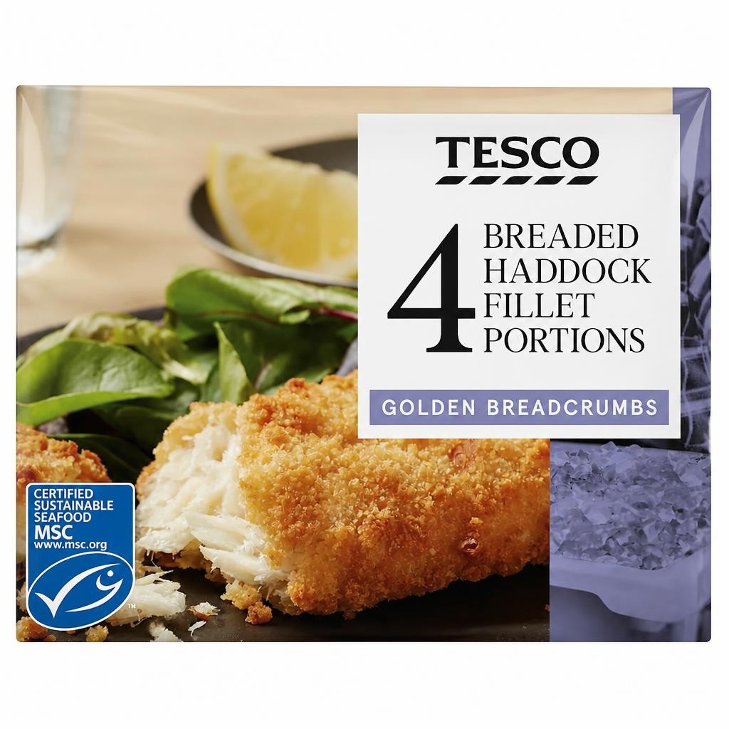 Tesco 4 Breaded Haddock Fillets 500G