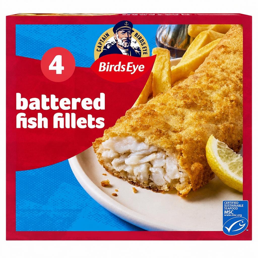 Birds Eye 4 Battered Fish Fillets 400G