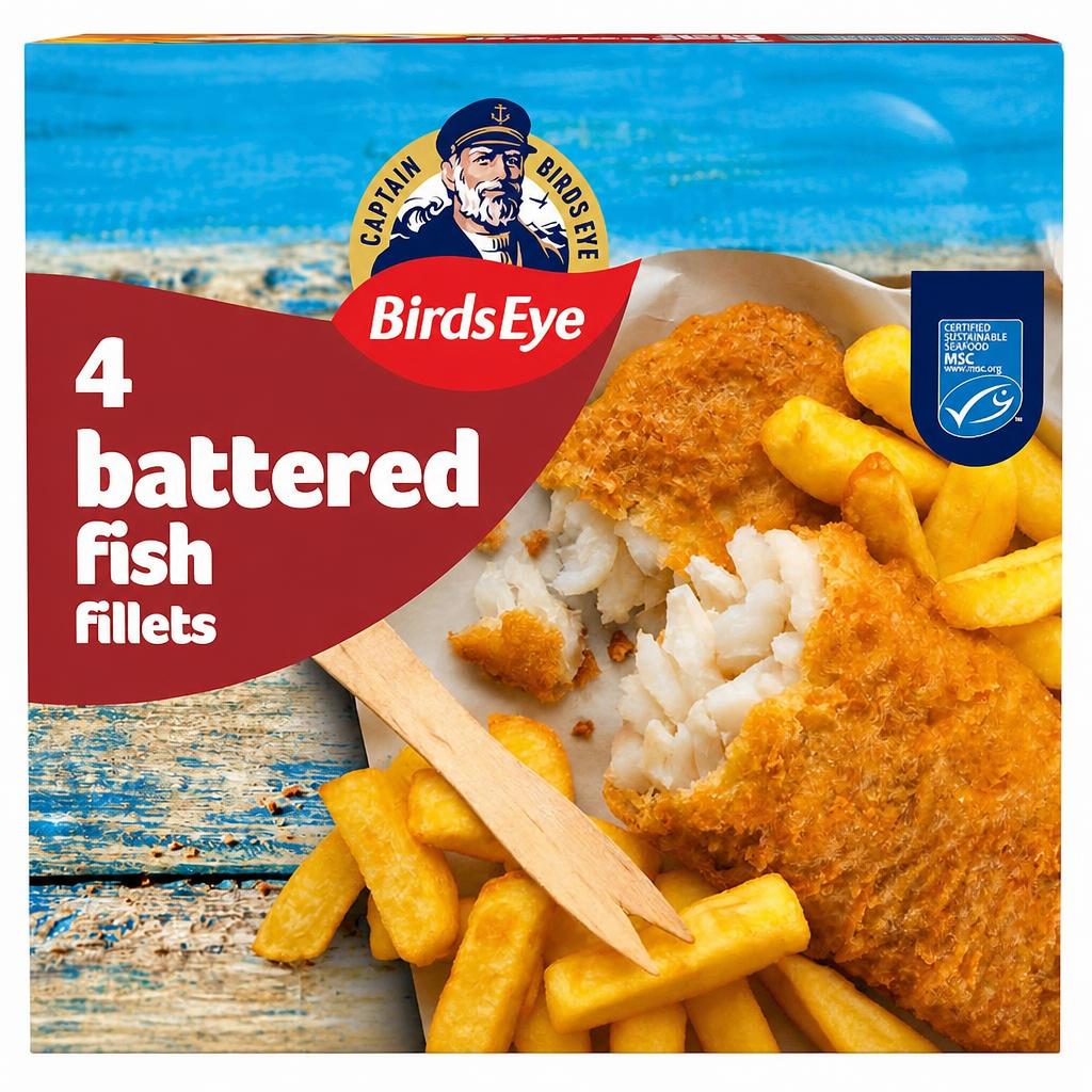 Birds Eye 4 Battered Fish Fillets 400G
