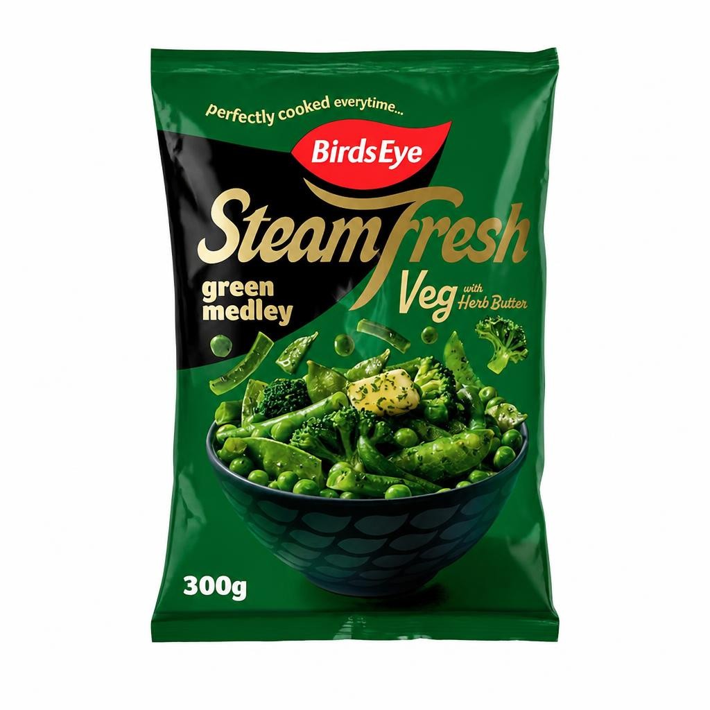 Birds Eye Steamfresh 2 Green Vegetable Medley Steam Bags 300g