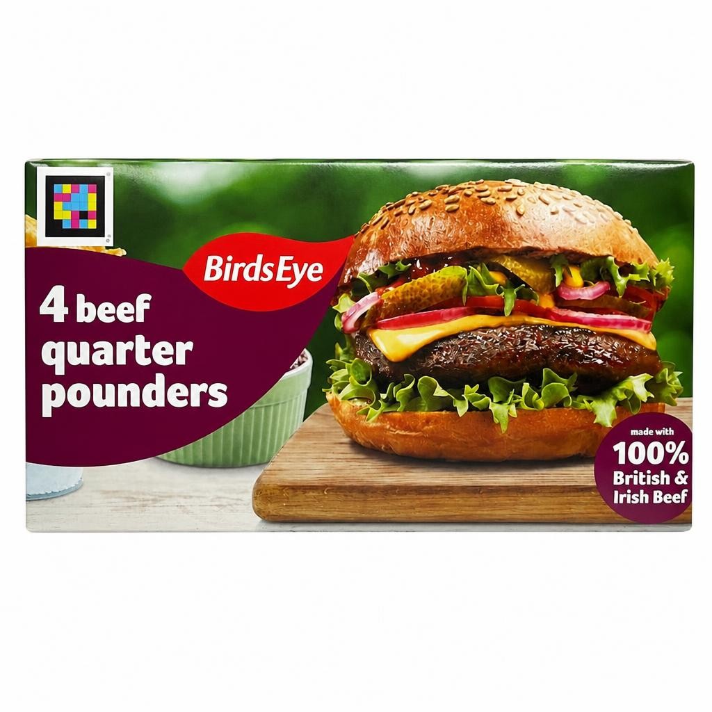 Birds Eye Classic 4 Beef Quarter Pounders with Onion 454g