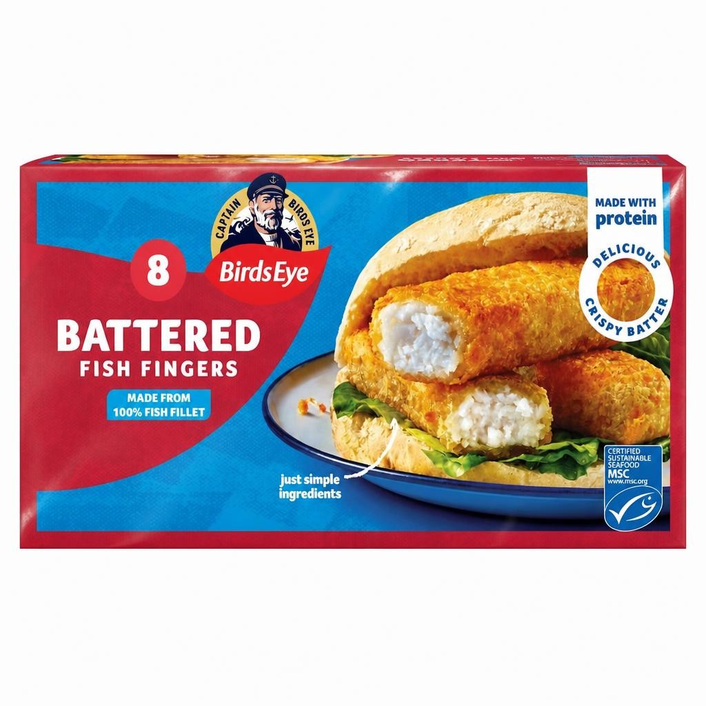 Birds Eye 8 Crispy Battered Fish Finger 224g