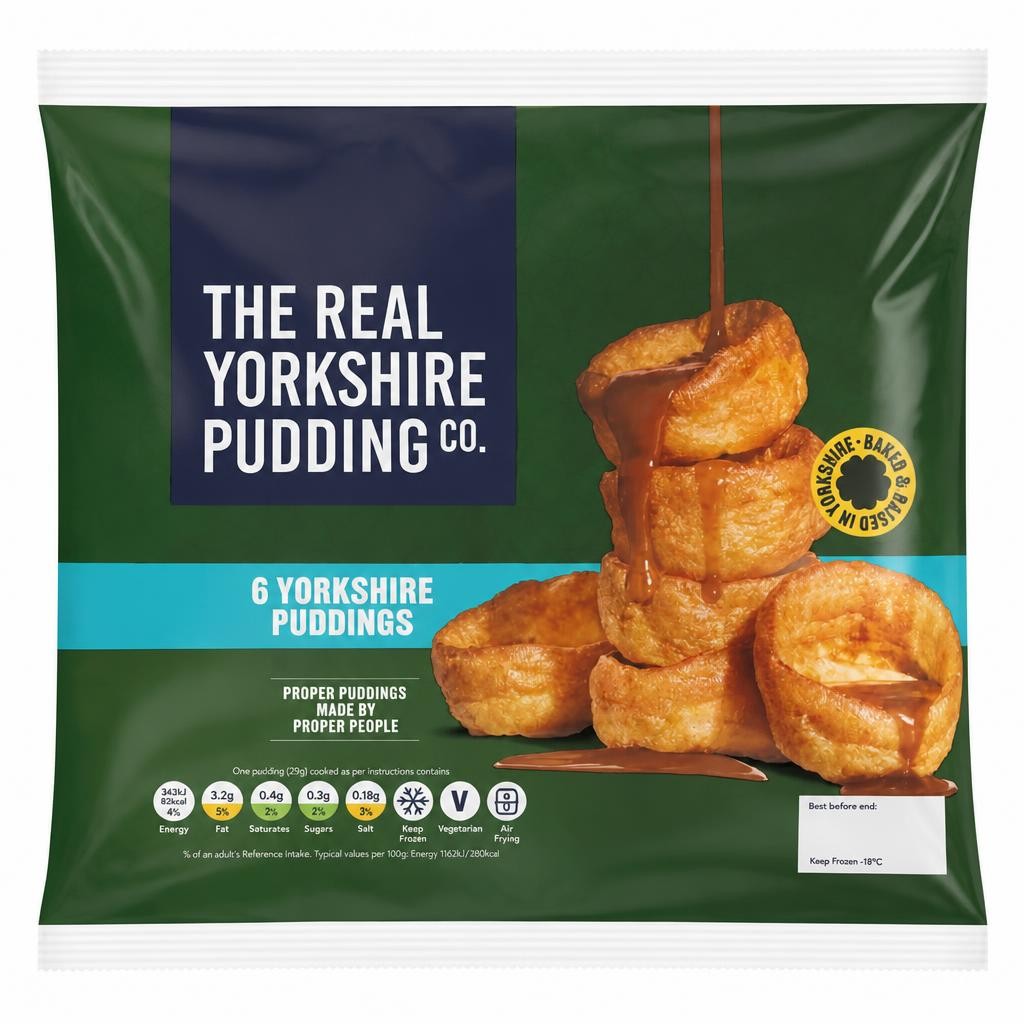 The Real Yorkshire Pudding Co. 6 Gluten Free Yorkshire Puddings 180G