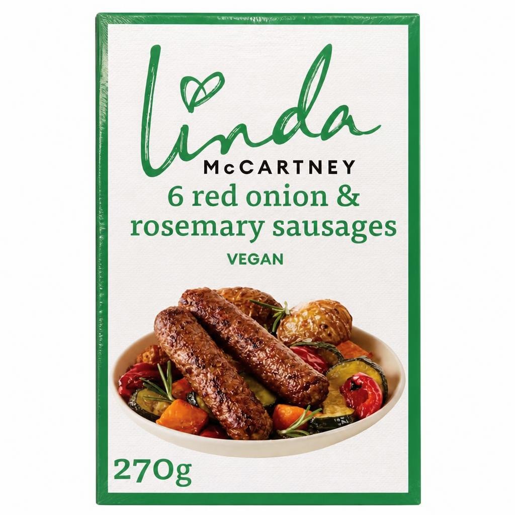 Linda McCartney 6 Vegan Red Onion & Rosemary Sausages 270g