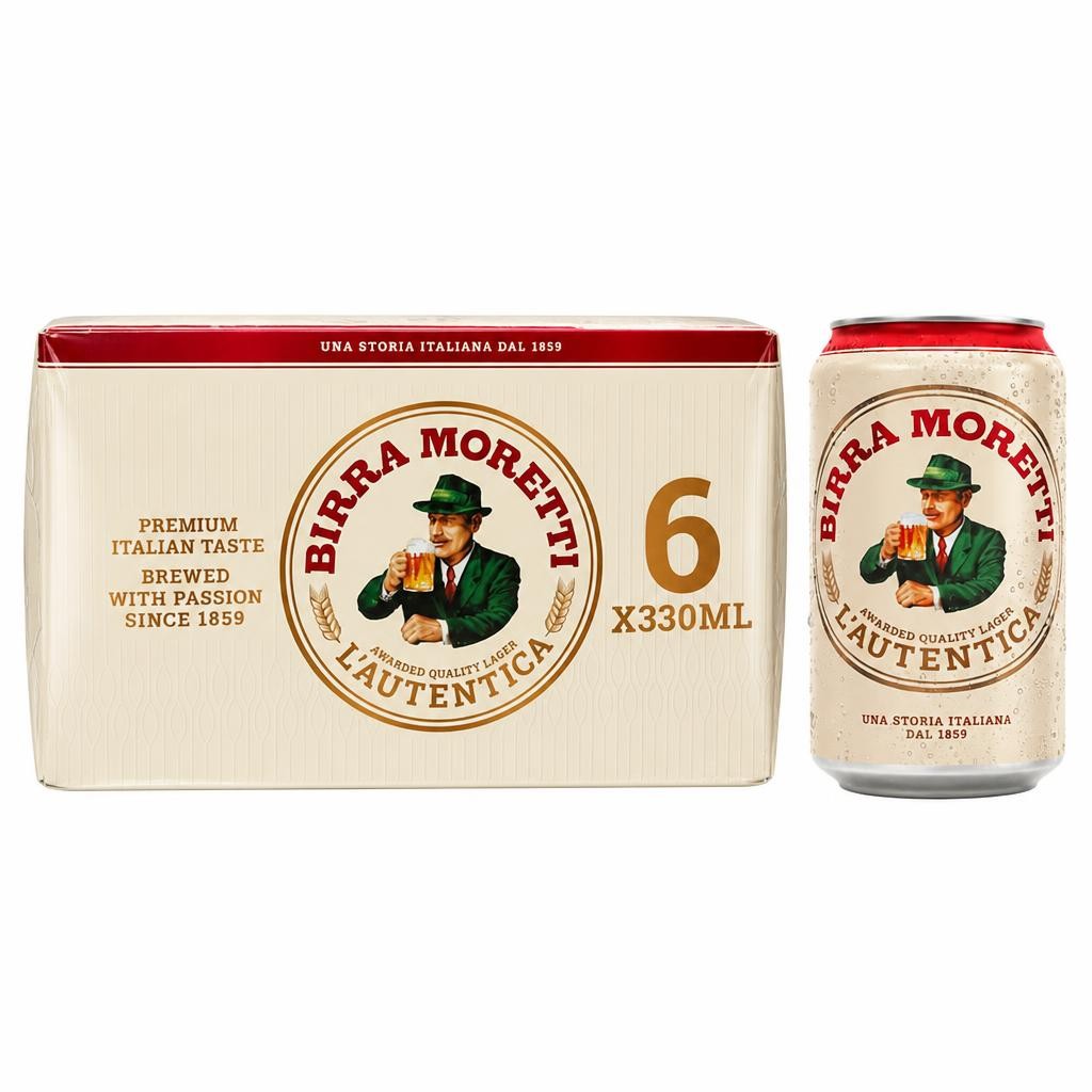 Birra Moretti Premium Lager Beer 6 x 330ml