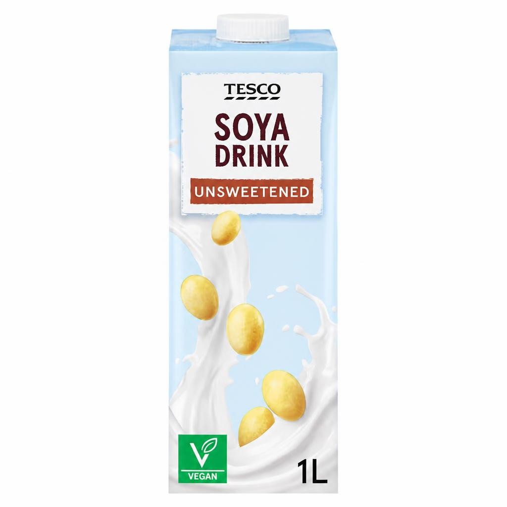 Tesco Soya Drink Unsweetened 1Ltr