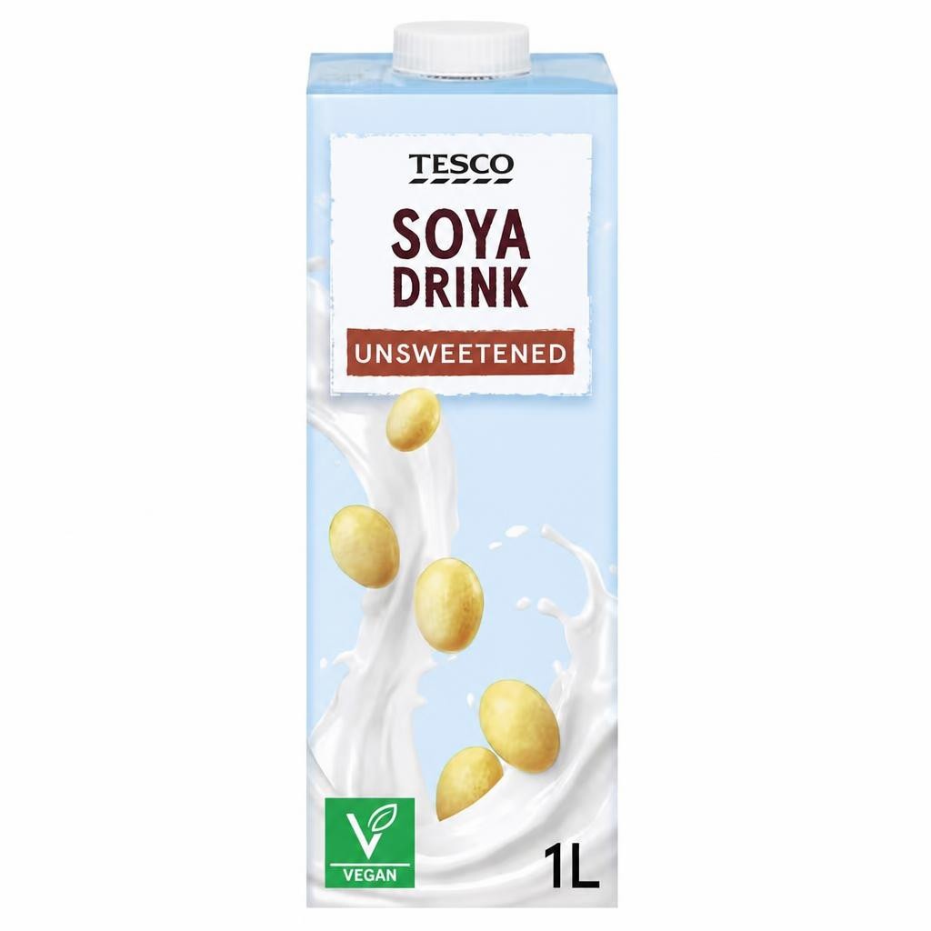 Tesco Soya Drink Unsweetened 1Ltr